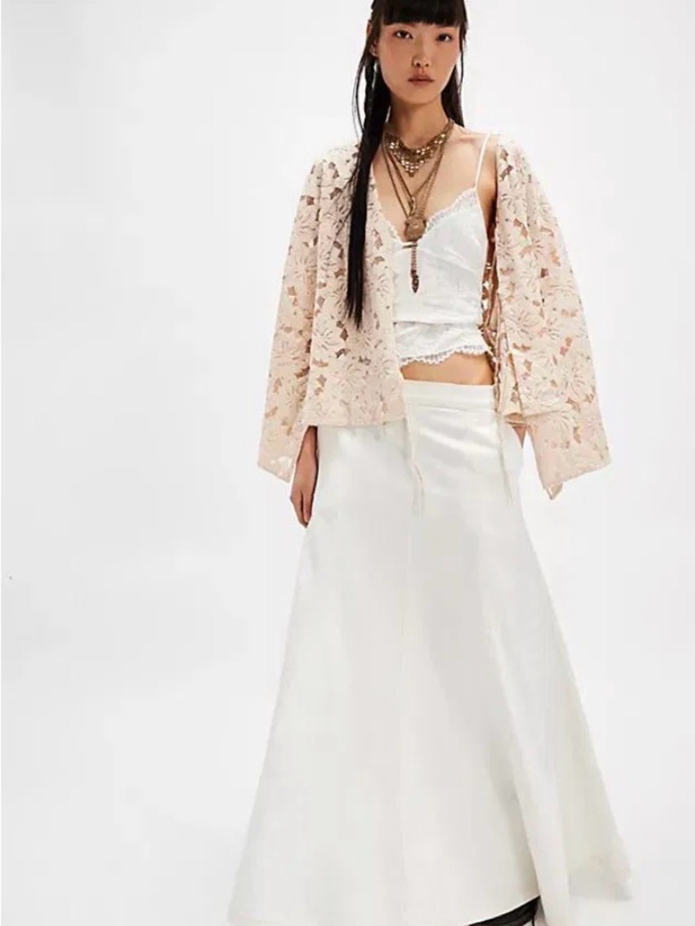 Free People Romona Lace Kimono - Ivory… new with tags - Picture 5 of 12